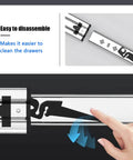Heavy Duty Full Extension Drawer Slides With Side Mount Rails For 300mm 550mm And 1200mm Lengths, easy disassembly feature shown