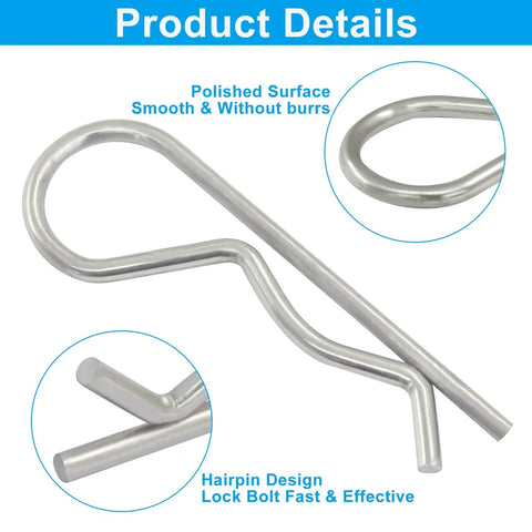 Heavy Duty 12 Pack Cotter Pins M3 X 70mm R Clips Hairpins Zinc Plated For Trailer Towing Trucks Tractors Mowers Carts And Other Outdoor Equipment Ultra Reliable And Quick To Install
