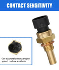 Engine Temperature Sensor Replacement For Auto DIY Friendly Durable Automotive Temperature Sensor Compatible With Delphi 15404280 12191170 60811520 12608814 Gold Finish FASCGQ2001GO 1 Pack, showing sensor and connector