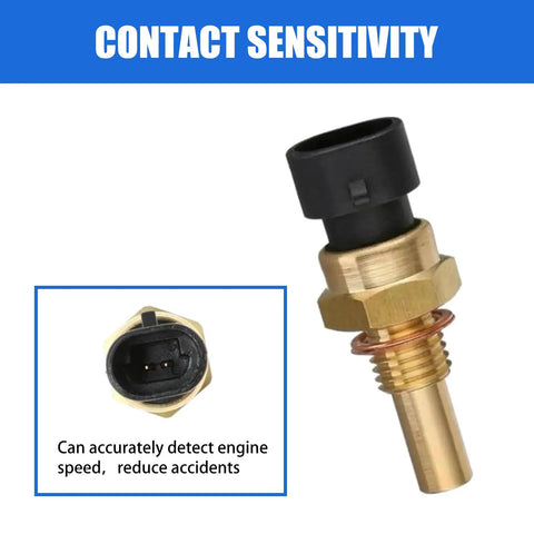 Engine Temperature Sensor Replacement For Auto DIY Friendly Durable Automotive Temperature Sensor Compatible With Delphi 15404280 12191170 60811520 12608814 Gold Finish FASCGQ2001GO 1 Pack, showing sensor and connector