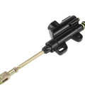 10mm Banjo Rear Hydraulic Foot Brake Master Cylinder For Dirt Bikes And ATVs, black aluminum, side view