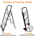 2 In 1 Hand Truck And Step Ladder Foldable Dolly Cart Heavy Duty For Moving Up To 330 Lb with 330 lbs and 176 lbs load capacities