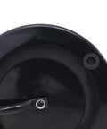 Close-up of black steel drum on Beefy Pro Grade Lawn Roller For Smooth Lawns Push Or Tow Design With 48.5 Inch Height 16 Gallon Drum