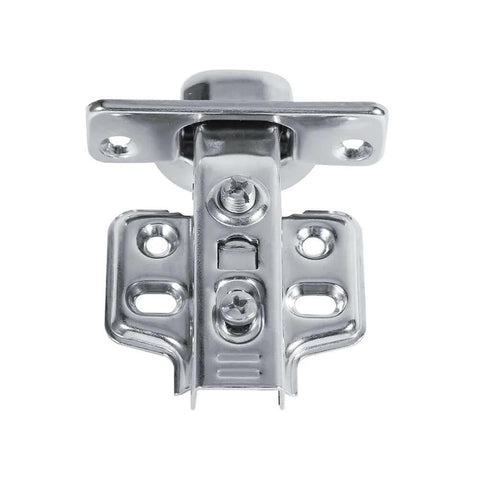 Front view of three types stainless steel hydraulic furniture cupboard face frame cabinet door concealed hinges with 90 degree adjustability