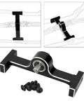 Aluminum Alloy RC Car Transfer Case Gearbox Chassis Kit For MOA Crawlers 1.9 Shafty LCG Upgrades Black, shown with easy install.