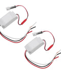 Two Outdoor Dusk To Dawn Photocell Light Switches With Auto On Off Sensor IP33 Weatherproof For LED, DC 12 To 24V Compatible, top view.