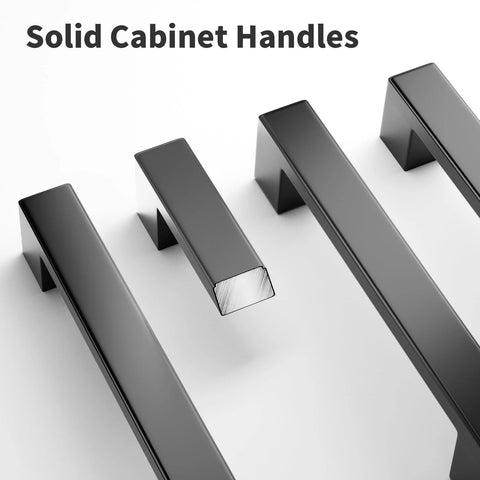 10 Pack 5 Inch Matte Black Square Cabinet Handles For Kitchen Cabinets Cupboards Drawers And Dressers Durable Cabinet Hardware Pulls