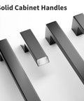 30 Pack 5 Inch Square Matte Black Cabinet Handles For Cabinets Drawers And Dressers, Modern Kitchen Hardware, angled view