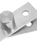 Close-up of Heavy Duty Stainless Steel Hidden Pivot Door Hinge With 360 Degree Rotation for bookcase and interior doors.
