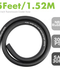 3/4 Inch ID 5 Foot SAE 30R7 Fuel Line Hose Kit With 10 Clamps For Diesel Oil And Hydraulic Lines, black NBR rubber
