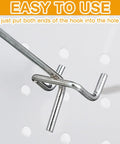 Close-up of 100 Pack Stainless Steel Pegboard Hooks For One Eighth And One Quarter Inch Pegboards being installed