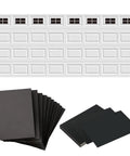 32 Pack Two Car Garage Magnetic Panels Kit With Faux Window Sheets for Metal Doors Decor, easy peel and stick weatherproof finish.