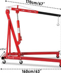 Badass 2 Ton Hydraulic Engine Hoist 4000 Lb Capacity Folding Cherry Picker Workhorse dimensions with smooth lifting action.