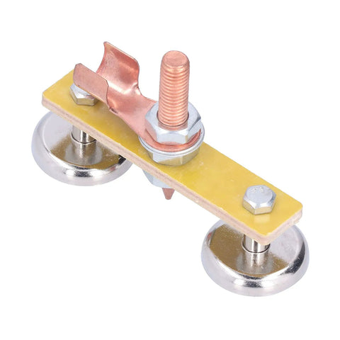 Heavy Duty Welding Ground Clamp Tools With Magnetic Base And Dual Strong Magnets For Secure Mechanical Maintenance, 300 Amps.