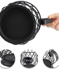 Hand holding K Cup Holder Coffee Pod Organizer For 35 K Cups Keurig Storage On Countertop Matte Black Open Top Design