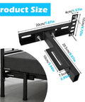 2 Pack Heavy Duty Adjustable Headboard Brackets For Metal Bed Frame With Universal Footboard Extension Kit Fits Queen King Twin dimensions with measurements.