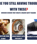 Rusty screws highlighting inferior quality and safety hazards compared to Hardcore 40 Pack M4.8 X 17.8 Mm Phillips Truss Head Self Tapping Screws.