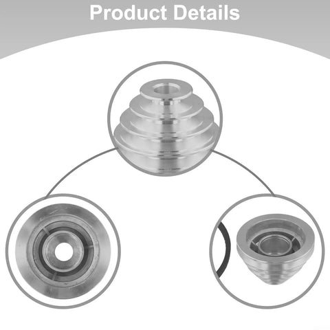 Heavy Duty Alu Benchtop Drill Press Pulley Set For Z4116 Models, 5 Step Cone Wheel Kit With V Belt And 18mm Motor Shaft Transmission Upgrade For Smooth Drilling And Fast Variable Speed Control, aluminum pulley close-up