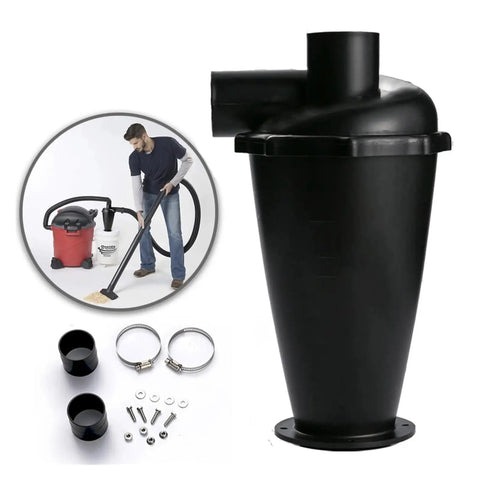 Cyclone Dust Separator Collector With Universal Flange For Vacuum Cleaners next to vacuum setup and installation parts