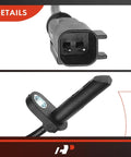 Close-up of Heavy Duty No Nonsense Antilock Braking System Sensor For Buick Enclave Chevy Traverse GMC Acadia 3.6L 4WD SUV with connector and mounting point.