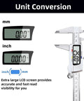 Six Inch Digital Caliper Stainless Steel Measuring Tool With Large LCD Screen Electronic Vernier Caliper Inch And Millimeter Conversion