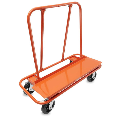 Heavy Duty Drywall Sheet Cart And Panel Dolly Equipped With Four Swivel Casters Rock Solid Orange Steel Platform smooth rolling cart without load