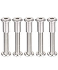 Five durable M8x50mm screw posts for 3/8 inch hole, carbon steel binding bolts for DIY leather crafting and small binding.