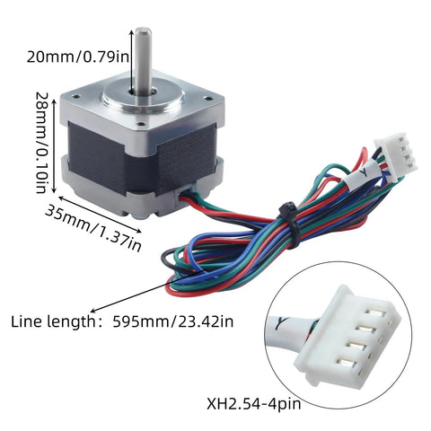 Plug And Play Y Axis Stepper Motor Replacement For Tina2S 3D Printers, Direct Drop In, 35 28mm And 1.3 By 1.1 Inch Size with cable