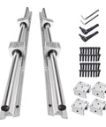 SBR20 Linear Rail Kit 3000mm With Four 1500mm Rails Eight SBR20UU Blocks Four Dowel Pins Adjustment Handles And Mounting Screws