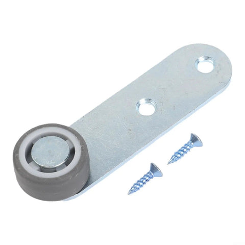Side Mounted Door Pulley Wheel And Sagging Repair Kit For Wooden Sliders Galvanized Steel support roller with rubber floor protector.