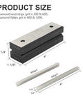 Top Shelf Four Sided Sharpening Stone With Slick Removable Block And Diamond Sand Strips Grit 300 Through 1000 size 4 inches