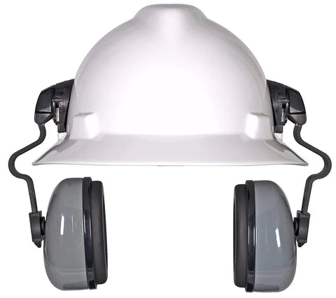 Sound Control Classic Helmet Mounted Hearing Protection For Slotted Full Brim Hard Hats With Cushioned Ear Pads And Adjustable Earmuffs 25 dBA Noise Reduction SH Gray Gear