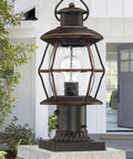 Dusk To Dawn Outdoor Post Light With Pier Mount Base 16.8 Inch Waterproof Hardwired 120V Oil Rubbed Bronze Post Lighting