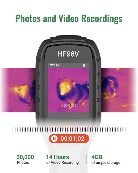 Thermal Imaging Camera With Visual Sensor And Laser Pointer, Dual IR And Visible Cams, display recording heat map, 4GB storage.