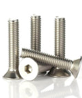 3/8-16 Inch Socket Cap Screws Flat Head Countersunk Bolts Heavy Duty 304 Stainless Steel 18-8 Bright Finish 7/32 Inch Hex Drive 16 TPI 3 Inch Long Pack Of 10