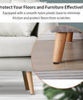 Top Shelf White Nylon Chair Leg Glides 24 Pack With Solid Metal Nails 1 Inch Heavy Duty Furniture Sliders on a chair leg protecting the floor.