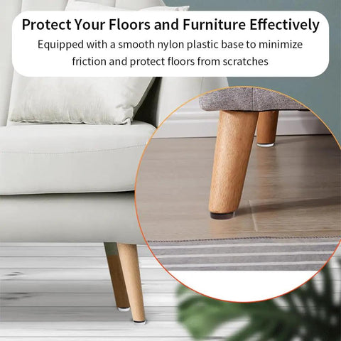 Top Shelf White Nylon Chair Leg Glides 24 Pack With Solid Metal Nails 1 Inch Heavy Duty Furniture Sliders on a chair leg protecting the floor.