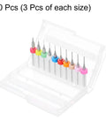Three-Set 30-Piece PCB Drill Bit Set With One Eighth Inch Shank, Pro Grade Tungsten Carbide Micro Drill Bits From 0.1mm To 1.0mm