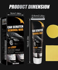 Scratch Remover Wax For Deep Scratches On Clear Coat Auto Finish kit with tube, sponge, and cloth for vehicles, 120ml