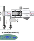 Center Distance Digital Caliper Hole Distance Electronic Vernier Ruler Cone Probe Electronic Caliper Hole Center Distance Ruler(5-150mm) with LCD display measuring 10-300mm.