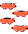 4 Piece 8T Machine Skates With 360 Degree Swivel Top Plate PU Wheels Low Profile Heavy Duty Mover Dollies For Moving