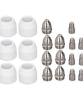 20Pack Plasma Cutter Torch Consumables Kit with stainless steel nozzles and ceramic tips for heavy-duty use.