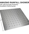 Square Rain Shower Head With 8 Inch Stainless Steel High Flow And Brushed Nickel Finish High Pressure Design Delivers Dope Rain Even At Low Water Flow Durable Solid Construction For Modern Bathrooms