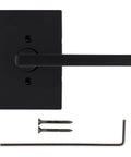 Dummy Door Lever For Closets And French Double Doors, Matte Black Non Turning Pull Handle With Reversible Interior Mount, No Latch