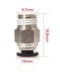 Go-To Pneumatic PC4-M10 Bowden Tube Fittings Straight Quick Connectors for E3D V6 Bowden Extruder PTFE Tube 4mm OD Ender-3 Ender-3 V2 CR-10 Compatible 1.75mm Filament Printers Pack of 10, 9.7mm x 18.8mm