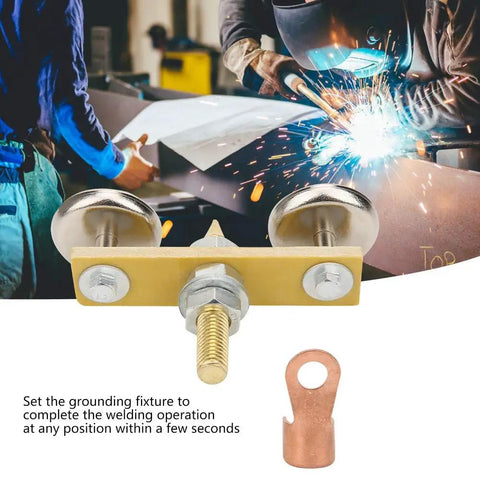 Heavy Duty Welding Magnet Head With Super Strong Suction Power, brass build, 36mm disk, for grounding fixture setup.