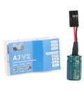 F50A 3 Axis Gyro A3 V2 Flight Controller With One Key Auto Hover And Multi Mode HV Support, shown with capacitor and connector