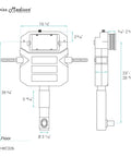 Technical drawing of In-Wall Toilet Tank Carrier for 2x6 Studs, Beefy Steel Frame, Concealed Install, Adjustable Height, White Finish.