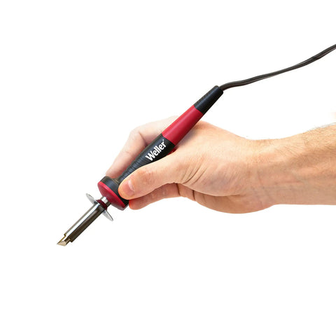 Hand holding 15 Piece Woodburning Kit 25W 120V With Stay-Cool Handle, Precision Tips, Heat Deflector, And Integrated Safety Rest