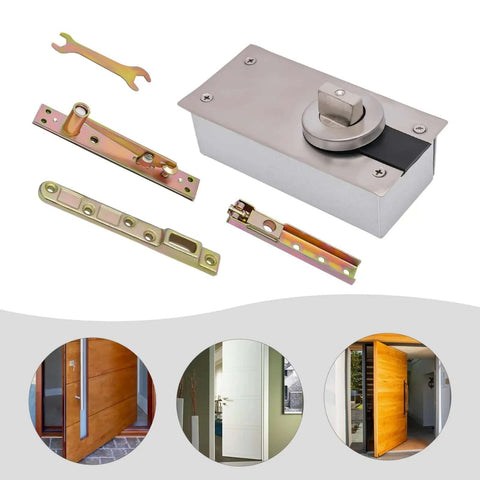 Beefy Hidden Door Hinges With 360 Degree Pivot for secret doors, includes hardware, silver finish, high load bearing.